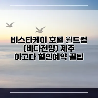 비스타케이 호텔 월드컵 (바다전망) 제주 아고다 할인예약 꿀팁