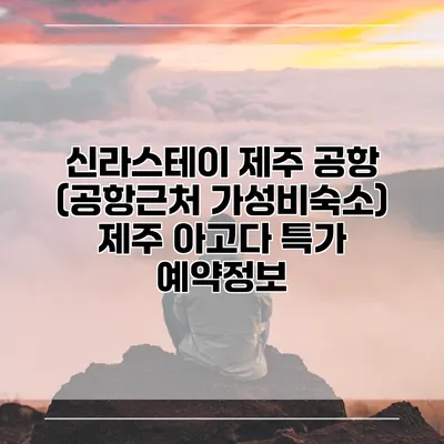 신라스테이 제주 공항 (공항근처 가성비숙소) 제주 아고다 특가 예약정보