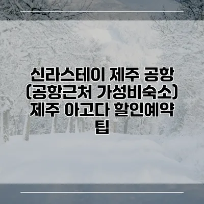 신라스테이 제주 공항 (공항근처 가성비숙소) 제주 아고다 할인예약 팁