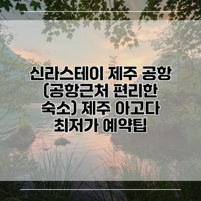 신라스테이 제주 공항 (공항근처 편리한 숙소) 제주 아고다 최저가 예약팁
