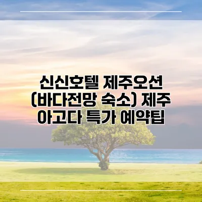 신신호텔 제주오션 (바다전망 숙소) 제주 아고다 특가 예약팁