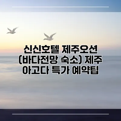 신신호텔 제주오션 (바다전망 숙소) 제주 아고다 특가 예약팁