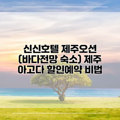 신신호텔 제주오션 (바다전망 숙소) 제주 아고다 할인예약 비법