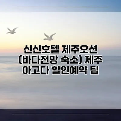 신신호텔 제주오션 (바다전망 숙소) 제주 아고다 할인예약 팁