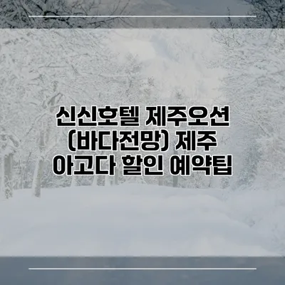 신신호텔 제주오션 (바다전망) 제주 아고다 할인 예약팁