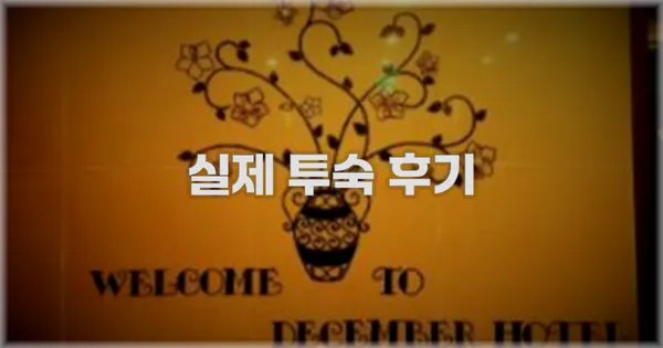 💬 실제 투숙 후기