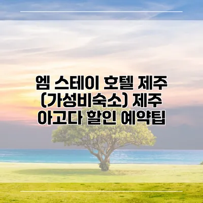 엠 스테이 호텔 제주 (가성비숙소) 제주 아고다 할인 예약팁