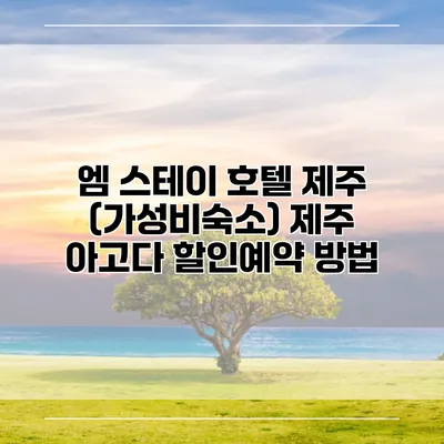 엠 스테이 호텔 제주 (가성비숙소) 제주 아고다 할인예약 방법