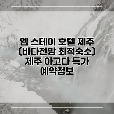 엠 스테이 호텔 제주 (바다전망 최적숙소) 제주 아고다 특가 예약정보