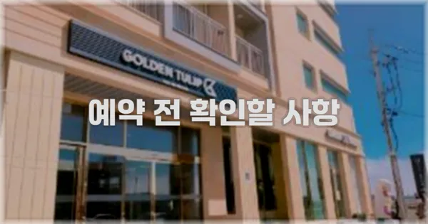 예약 전 확인할 사항