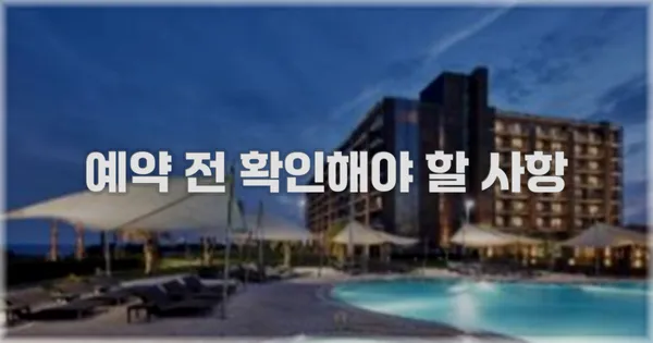 예약 전 확인해야 할 사항
