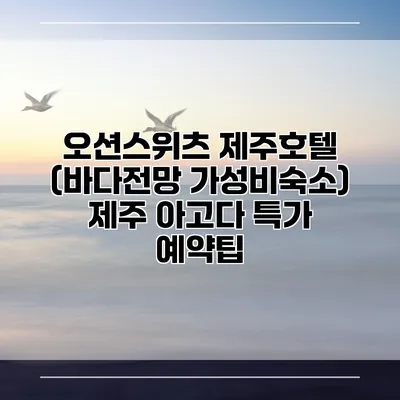 오션스위츠 제주호텔 (바다전망 가성비숙소) 제주 아고다 특가 예약팁