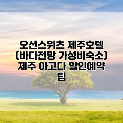 오션스위츠 제주호텔 (바다전망 가성비숙소) 제주 아고다 할인예약 팁