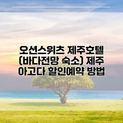 오션스위츠 제주호텔 (바다전망 숙소) 제주 아고다 할인예약 방법