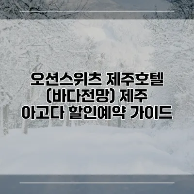 오션스위츠 제주호텔 (바다전망) 제주 아고다 할인예약 가이드
