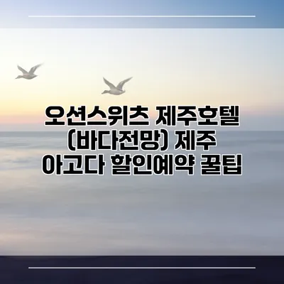 오션스위츠 제주호텔 (바다전망) 제주 아고다 할인예약 꿀팁