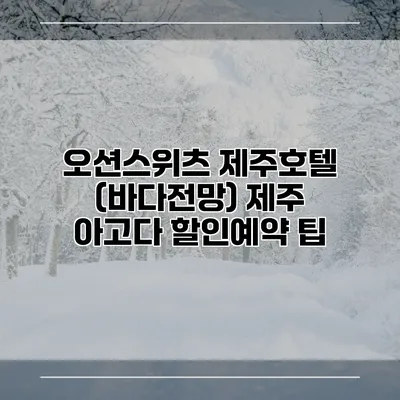 오션스위츠 제주호텔 (바다전망) 제주 아고다 할인예약 팁