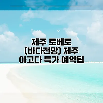 제주 로베로 (바다전망) 제주 아고다 특가 예약팁