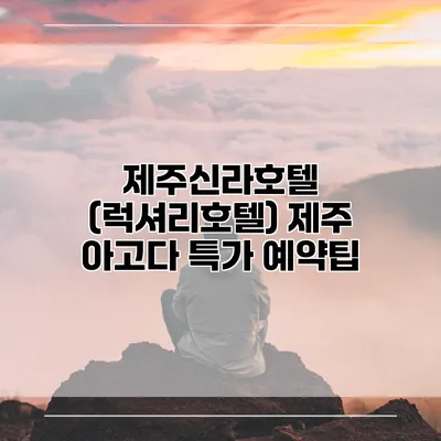 제주신라호텔 (럭셔리호텔) 제주 아고다 특가 예약팁