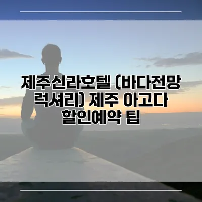 제주신라호텔 (바다전망 럭셔리) 제주 아고다 할인예약 팁
