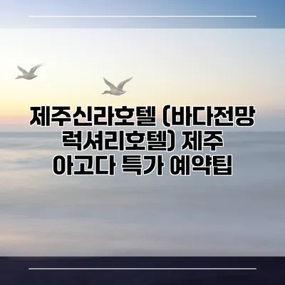 제주신라호텔 (바다전망 럭셔리호텔) 제주 아고다 특가 예약팁