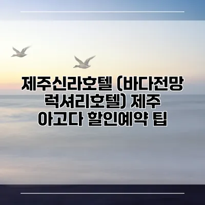 제주신라호텔 (바다전망 럭셔리호텔) 제주 아고다 할인예약 팁
