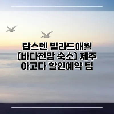 탑스텐 빌라드애월 (바다전망 숙소) 제주 아고다 할인예약 팁