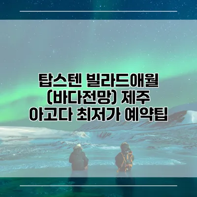 탑스텐 빌라드애월 (바다전망) 제주 아고다 최저가 예약팁