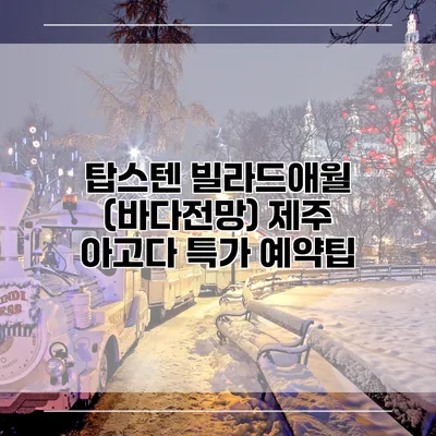 탑스텐 빌라드애월 (바다전망) 제주 아고다 특가 예약팁