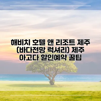 해비치 호텔 앤 리조트 제주 (바다전망 럭셔리) 제주 아고다 할인예약 꿀팁