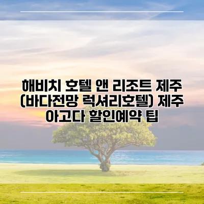 해비치 호텔 앤 리조트 제주 (바다전망 럭셔리호텔) 제주 아고다 할인예약 팁