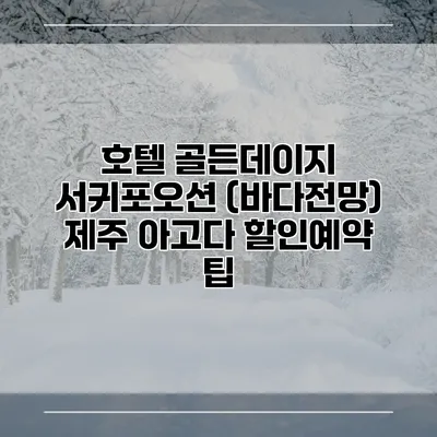 호텔 골든데이지 서귀포오션 (바다전망) 제주 아고다 할인예약 팁