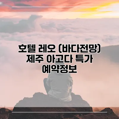 호텔 레오 (바다전망) 제주 아고다 특가 예약정보