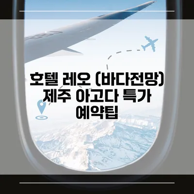 호텔 레오 (바다전망) 제주 아고다 특가 예약팁