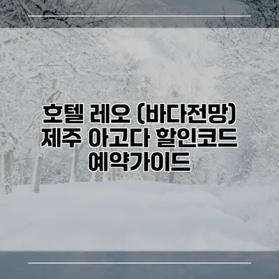 호텔 레오 (바다전망) 제주 아고다 할인코드 예약가이드