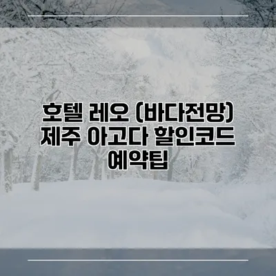 호텔 레오 (바다전망) 제주 아고다 할인코드 예약팁