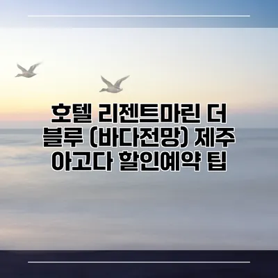 호텔 리젠트마린 더 블루 (바다전망) 제주 아고다 할인예약 팁