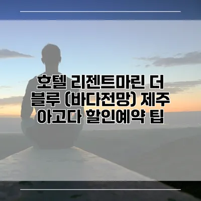 호텔 리젠트마린 더 블루 (바다전망) 제주 아고다 할인예약 팁