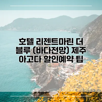 호텔 리젠트마린 더 블루 (바다전망) 제주 아고다 할인예약 팁
