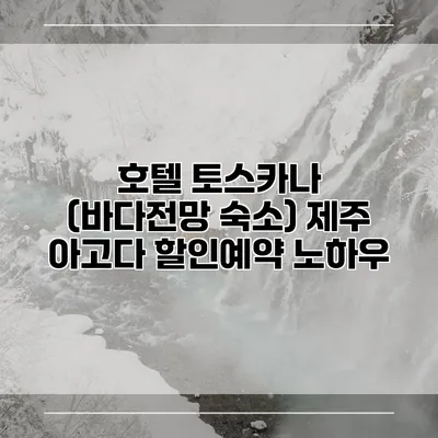 호텔 토스카나 (바다전망 숙소) 제주 아고다 할인예약 노하우