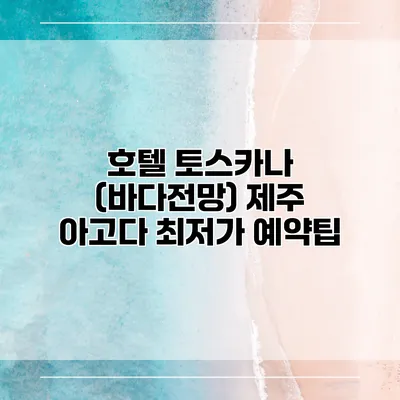 호텔 토스카나 (바다전망) 제주 아고다 최저가 예약팁