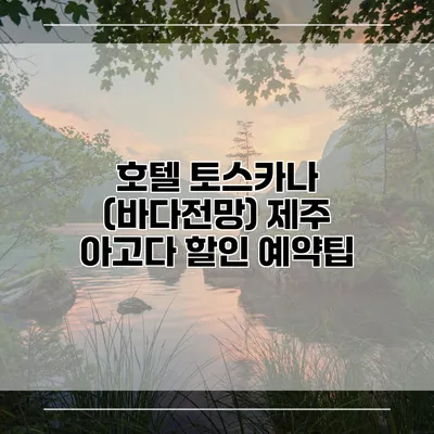 호텔 토스카나 (바다전망) 제주 아고다 할인 예약팁