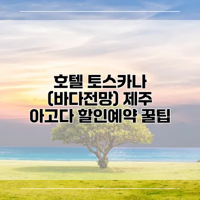 호텔 토스카나 (바다전망) 제주 아고다 할인예약 꿀팁