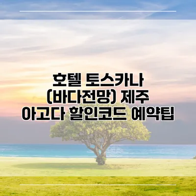 호텔 토스카나 (바다전망) 제주 아고다 할인코드 예약팁