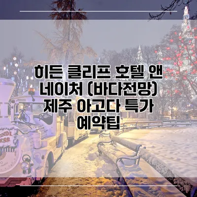 히든 클리프 호텔 앤 네이처 (바다전망) 제주 아고다 특가 예약팁