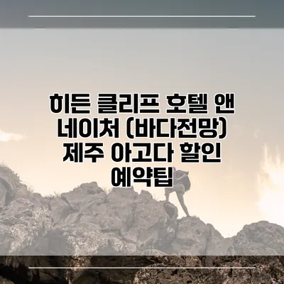 히든 클리프 호텔 앤 네이처 (바다전망) 제주 아고다 할인 예약팁