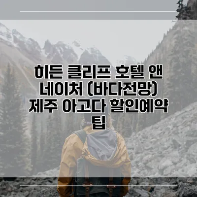히든 클리프 호텔 앤 네이처 (바다전망) 제주 아고다 할인예약 팁