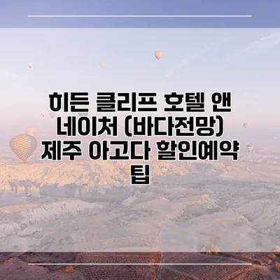 히든 클리프 호텔 앤 네이처 (바다전망) 제주 아고다 할인예약 팁