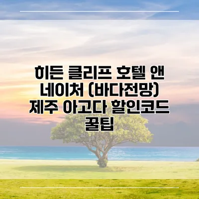 히든 클리프 호텔 앤 네이처 (바다전망) 제주 아고다 할인코드 꿀팁