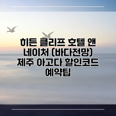 히든 클리프 호텔 앤 네이처 (바다전망) 제주 아고다 할인코드 예약팁